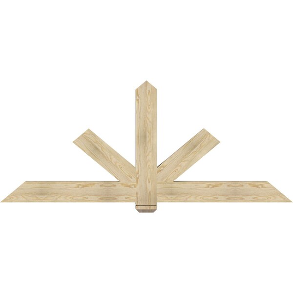 Ekena Millwork Kennewick Rough Sawn Timber Gable Bracket, Douglas Fir, 84"W x 35"H x 4"D x 6"F, 10/12 Pitch GBW084X35X0406KEN00RDF - main